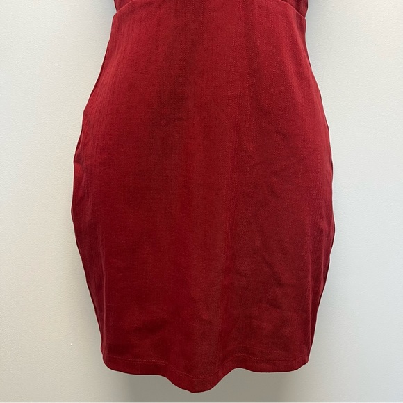 LUSH Cutout V-Neck Sleeveless Dress Burgundy Red Size Small - Picture 5 of 13